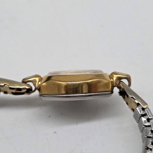 Vintage Timex Womens Two-Tone Stretch Band Watch Wind Up Quartz Working - Picture 9 of 9